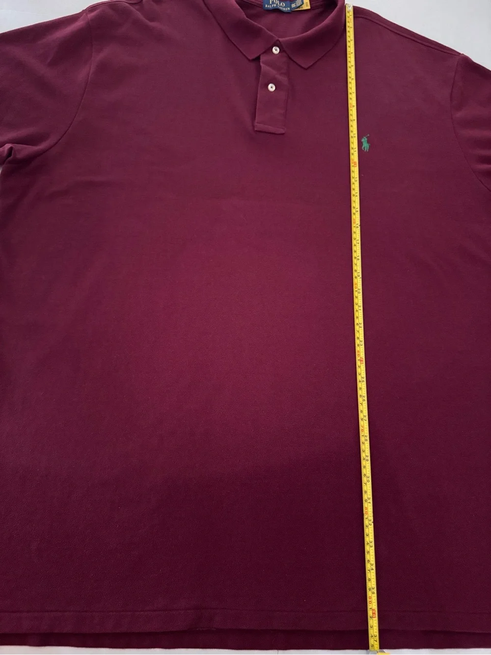 Polo Ralph Lauren Men’s Mesh Polo Shirt Burgundy with Green Pony Big & Tall 4XL